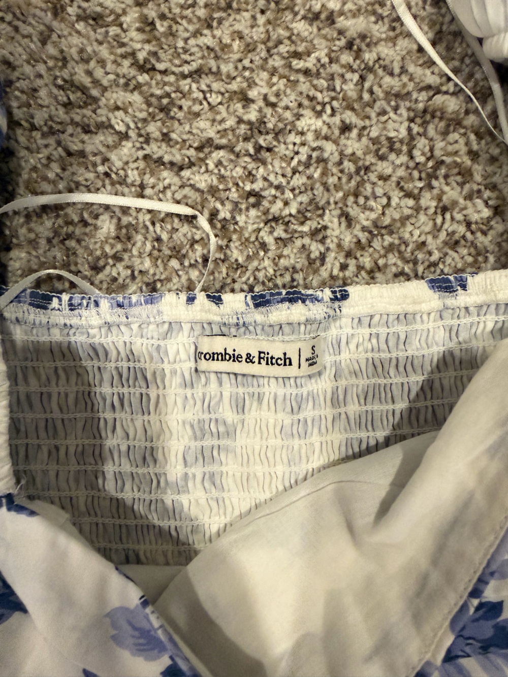 Abercrombie & Fitch White Dress with Blue Trim - Picture 10 of 11